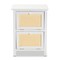 Baxton Studio Sariah Mid-Century White Finished Wood and Rattan 2-Door Nightstand 199-12330-ZORO - alternate 2